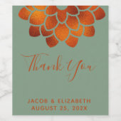 Étiquette Pour Bouteilles De Vin Fleur de cuivre dramatique sur Mariage basque (Étiquettes simples)