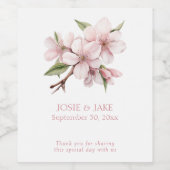 Étiquette Pour Bouteilles De Vin Fleur de fleurs de cerisier rose (Étiquettes simples)