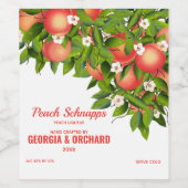 Étiquette Pour Bouteilles De Vin Fleur de fruit de pêche (Étiquettes simples)