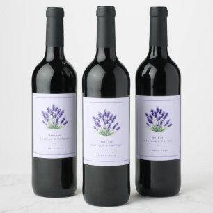 Étiquette Pour Bouteilles De Vin Fleur de Lavande Sérène Minimaliste