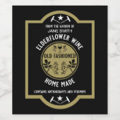 Étiquette Pour Bouteilles De Vin Fleur d'Elderflower maison personnalisée (Étiquettes simples)