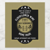 Étiquette Pour Bouteilles De Vin Fleur d'Elderflower maison personnalisée (Étiquettes simples)