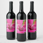 Étiquette Pour Bouteilles De Vin Fleur d'Hibiscus rose personnalisée (Bouteilles)