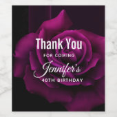 Étiquette Pour Bouteilles De Vin Fleur gothique violet-rouge rose (Étiquettes simples)