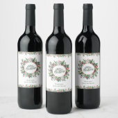 Étiquette Pour Bouteilles De Vin Fleur Joyeux Noël (Bouteilles)