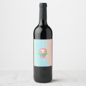 Étiquette Pour Bouteilles De Vin Fleur mignonne, capricieuse en pot (Devant)