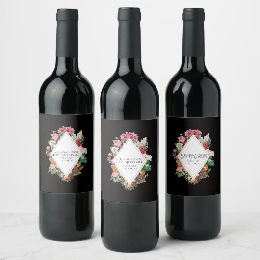 Étiquette Pour Bouteilles De Vin Fleur noire - Fleur - Funérailles (Bouteilles)