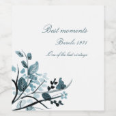 Étiquette Pour Bouteilles De Vin Fleur orientale (Étiquettes simples)