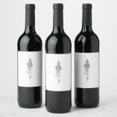 Étiquette Pour Bouteilles De Vin Fleur Pourpre Délicate (Bouteilles)
