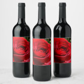 Étiquette Pour Bouteilles De Vin Fleur rose rouge vif Belle florale (Bouteilles)