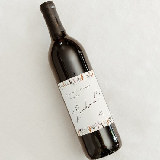 Étiquette Pour Bouteilles De Vin Fleur sauvage d'automne Boho | Proposition d'une s