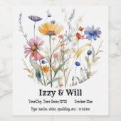 Étiquette Pour Bouteilles De Vin Fleur sauvage d'automne personnalisé (Étiquettes simples)