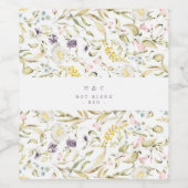 Étiquette Pour Bouteilles De Vin Fleur sauvage de printemps Boho Pampas Mariage (Étiquettes simples)