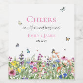 Étiquette Pour Bouteilles De Vin Fleur sauvage Floral Mariage (Étiquettes simples)