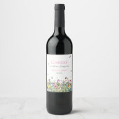 Étiquette Pour Bouteilles De Vin Fleur sauvage Floral Mariage (Devant)