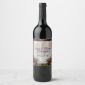 Étiquette Pour Bouteilles De Vin Fleur sauvage, ruban et Mariage lumineux - violet (Devant)