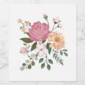 Étiquette Pour Bouteilles De Vin Fleurs aquarelle (Étiquettes simples)