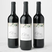 Étiquette Pour Bouteilles De Vin Fleurs blanches, Fleurs crème, Feuillage, Mariage (Bouteilles)