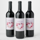 Étiquette Pour Bouteilles De Vin Fleurs d'amour | Couronne florale | Saint Valentin (Bouteilles)