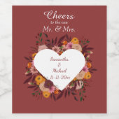 Étiquette Pour Bouteilles De Vin Fleurs d'automne Mariage bouteille de vin Étiquett (Étiquettes simples)