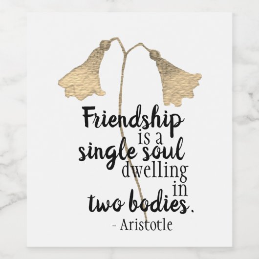 Étiquette Pour Bouteilles De Vin Fleurs de devis d'amitié (Étiquettes simples)