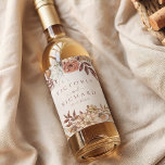 Étiquette Pour Bouteilles De Vin Fleurs de rouille en terre cuite Boho Mariage de f<br><div class="desc">Apportez une atmosphère bohème et élégante à votre célébration avec ce design floral chaleureux. La belle aquarelle présente des feuillages feuillus et rose,  créant un look intemporel et sophistiqué. Ce design est le moyen idéal pour ajouter une touche personnalisée à votre journée spéciale.</div>