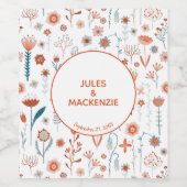 Étiquette Pour Bouteilles De Vin Fleurs d'été scandinaves Boho Moderne (Étiquettes simples)