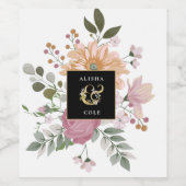 Étiquette Pour Bouteilles De Vin Fleurs d'été sur Mariage blanc (Étiquettes simples)