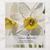 Étiquette Pour Bouteilles De Vin Fleurs d'Iris aquarelle modernes (Étiquettes simples)