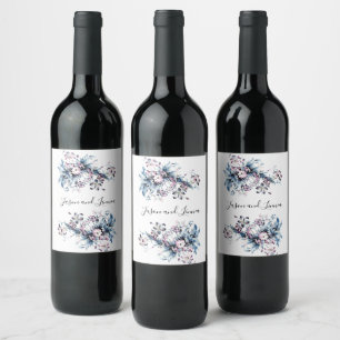 Étiquette Pour Bouteilles De Vin Fleurs Élégantes Victoriennes Romantique Bien-aimé