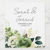 Étiquette Pour Bouteilles De Vin Fleurs Et Mariage De Verdure (Étiquettes simples)