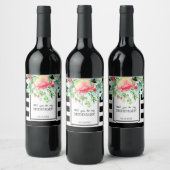 Étiquette Pour Bouteilles De Vin Fleurs Et Traces Noires (Bouteilles)