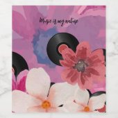 Étiquette Pour Bouteilles De Vin Fleurs et vinyle (Étiquettes simples)