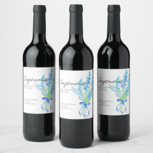 Étiquette Pour Bouteilles De Vin Fleurs Forget-Me-Not Entreprise Promotionnelle