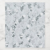 Étiquette Pour Bouteilles De Vin Fleurs grises Peinture Botanique (Étiquettes simples)