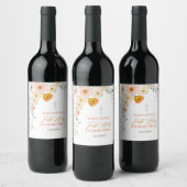 Étiquette Pour Bouteilles De Vin Fleurs pastel et verdure Première communion sainte (Bouteilles)