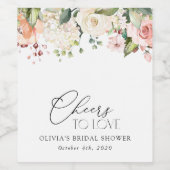 Étiquette Pour Bouteilles De Vin Fleurs roses, Fleurs blanches, Boho, Fête des mari (Étiquettes simples)