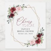 Étiquette Pour Bouteilles De Vin Fleurs Rouges Bourgogne, Fleurs Roses, Fête des ma (Étiquettes simples)