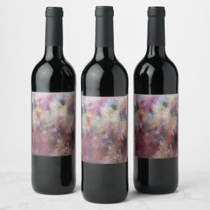 Étiquette Pour Bouteilles De Vin Fleurs sauvages abstraites