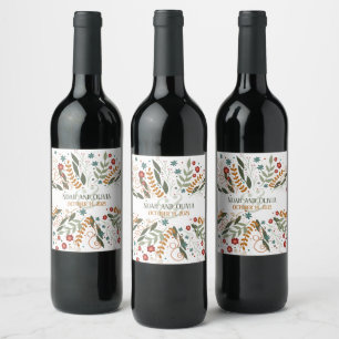 Étiquette Pour Bouteilles De Vin Fleurs sauvages fantasques Élégante Inspiritisme m