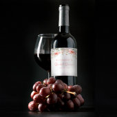 Étiquette Pour Bouteilles De Vin Fleurs sauvages rustiques de pêche