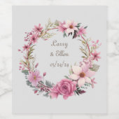 Étiquette Pour Bouteilles De Vin Fleurs Whimsics Wreath Custom (Étiquettes simples)