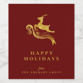 Étiquette Pour Bouteilles De Vin Flocon de Neige Doré Élégant pour les Fêtes (Étiquettes simples)