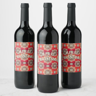 Étiquette Pour Bouteilles De Vin Flocons de décembre
