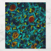 Étiquette Pour Bouteilles De Vin Flor virtuel em azul gradiente, estilhaçada (Étiquettes simples)