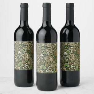 Étiquette Pour Bouteilles De Vin Floraison celtique