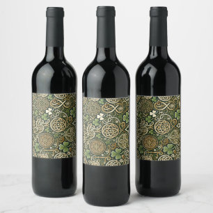 Étiquette Pour Bouteilles De Vin Floraison Celtique