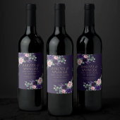 Étiquette Pour Bouteilles De Vin Floraison | Rose foncé et violet foncé Favoriser