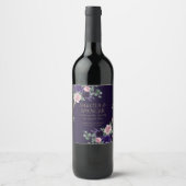 Étiquette Pour Bouteilles De Vin Floraison | Rose foncé et violet foncé Favoriser (Devant)