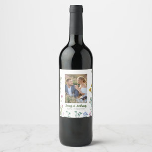 Étiquette Pour Bouteilles De Vin Floral botanique minimaliste moderne